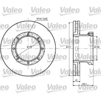 Jeu de 2 disques de frein avant VALEO 187096