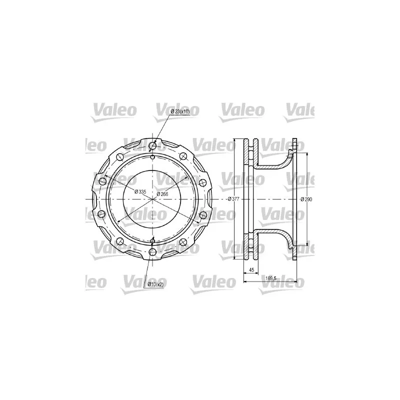 Jeu de 2 disques de frein avant VALEO 187104