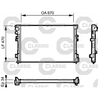 Radiateur, refroidissement du moteur VALEO 231168