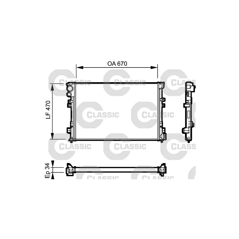 Radiateur, refroidissement du moteur VALEO 231168