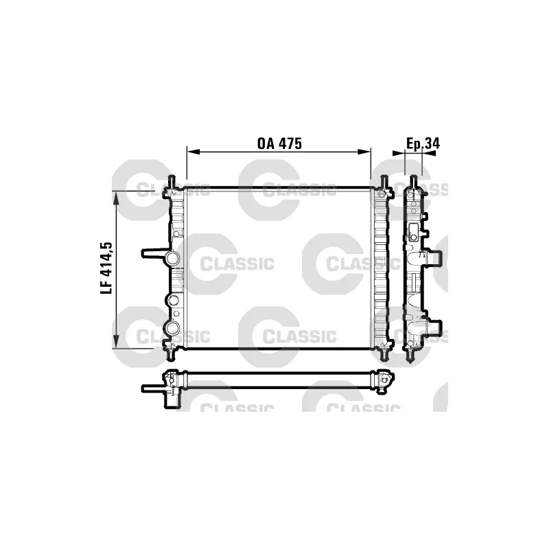 Radiateur, refroidissement du moteur VALEO 232557