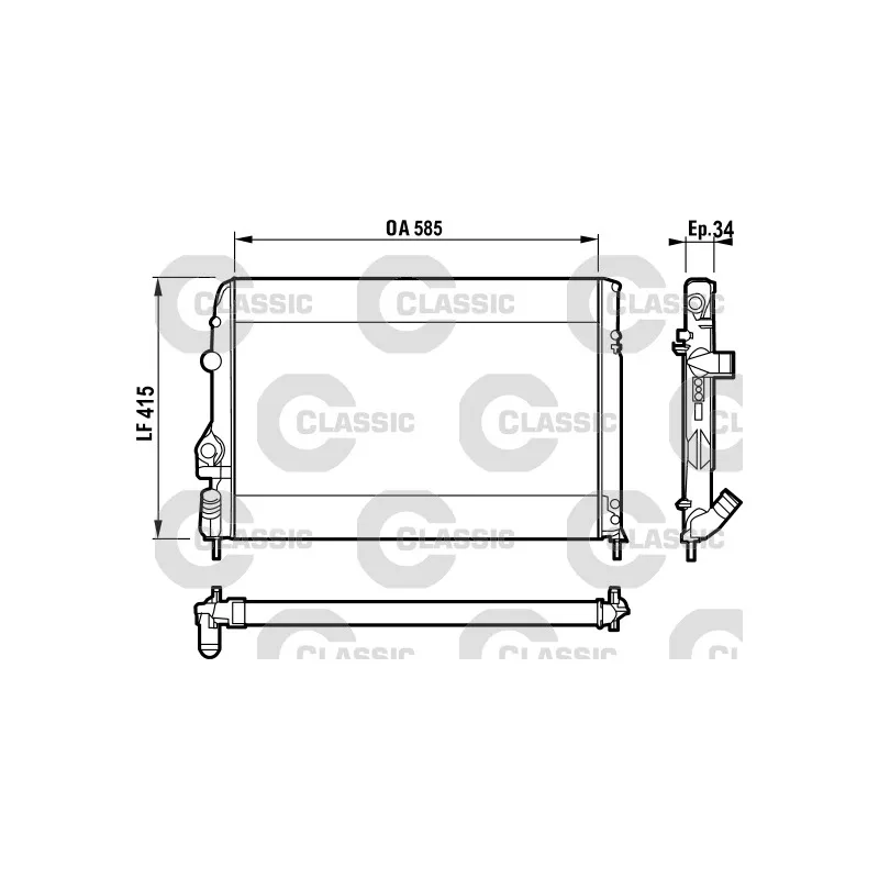 Radiateur, refroidissement du moteur VALEO 232559