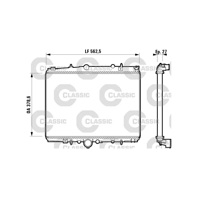 Radiateur, refroidissement du moteur VALEO 232598