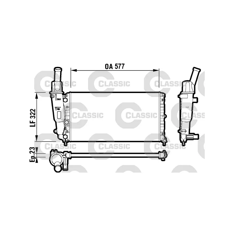Radiateur, refroidissement du moteur VALEO 232705