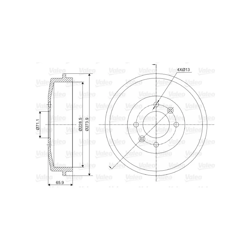 Tambour de frein VALEO 237000