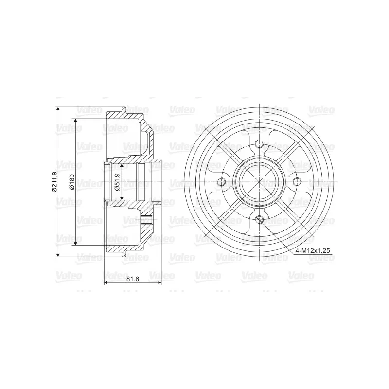 Tambour de frein VALEO 237007