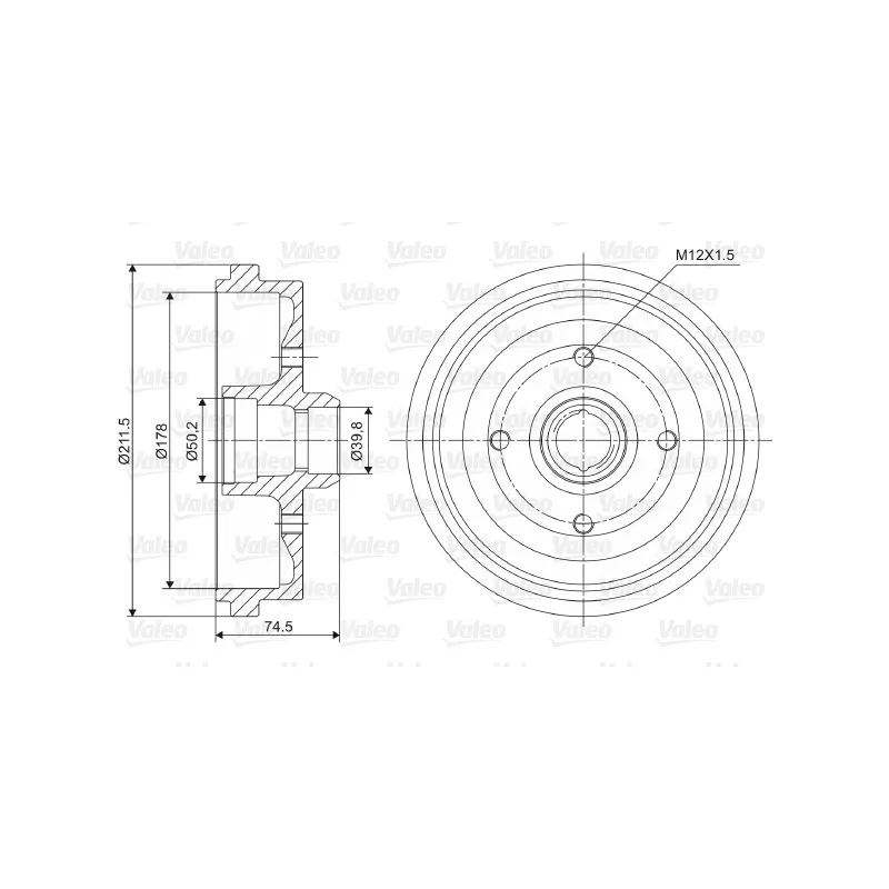 Tambour de frein VALEO 237009