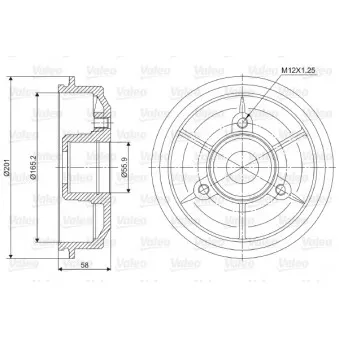 Tambour de frein VALEO 237010