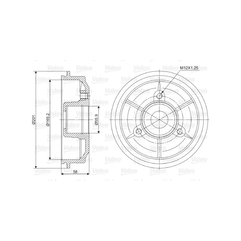 Tambour de frein VALEO 237010