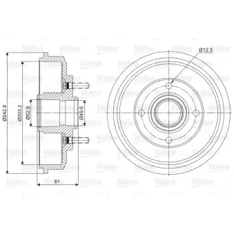Tambour de frein VALEO 237012