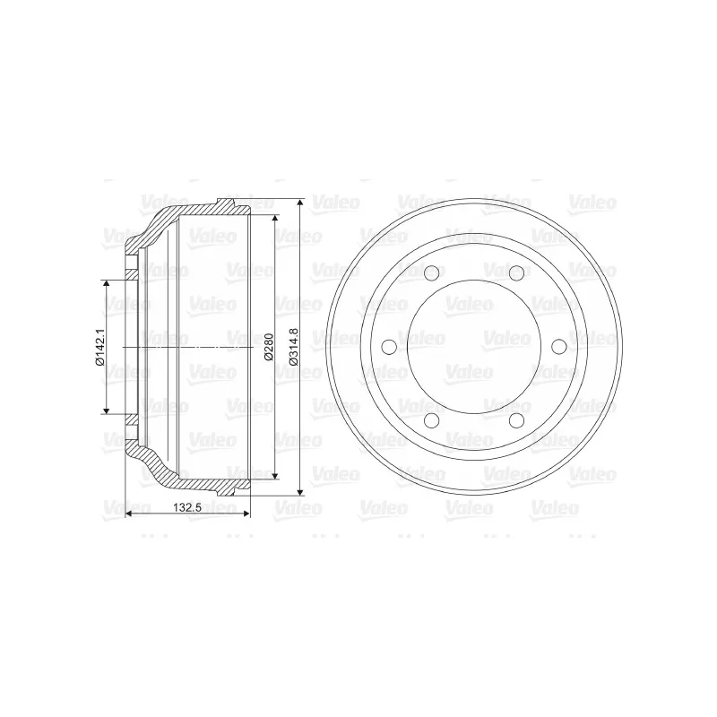 Tambour de frein VALEO 237015