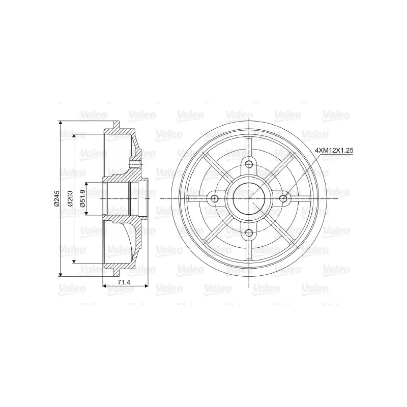 Tambour de frein VALEO 237016