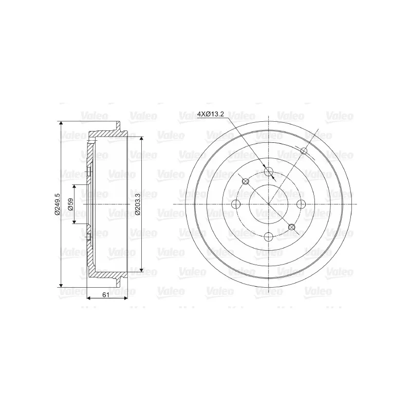 Tambour de frein VALEO 237021