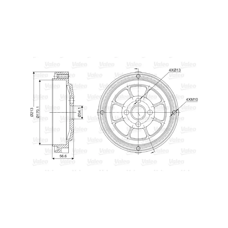 Tambour de frein VALEO 237022