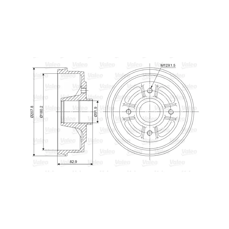 Tambour de frein VALEO 237023