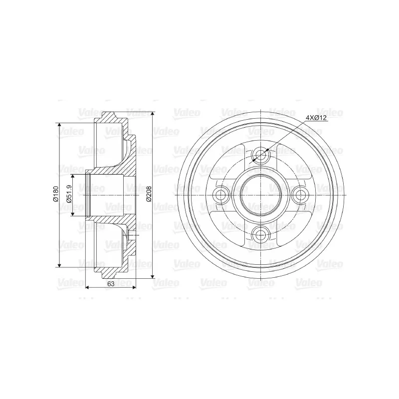 Tambour de frein VALEO 237026
