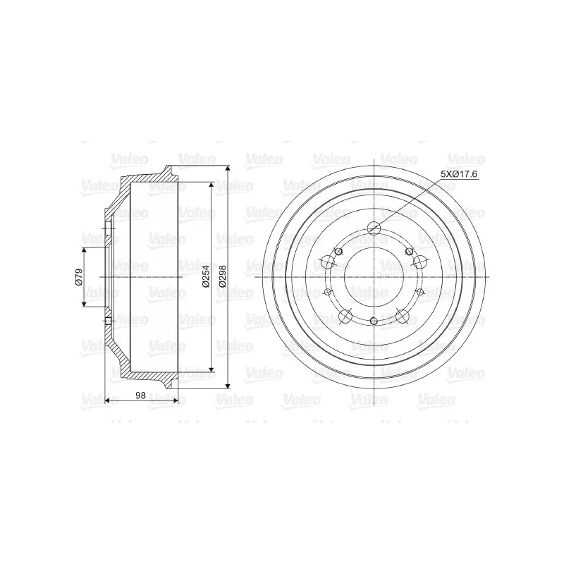 Tambour de frein VALEO 237028