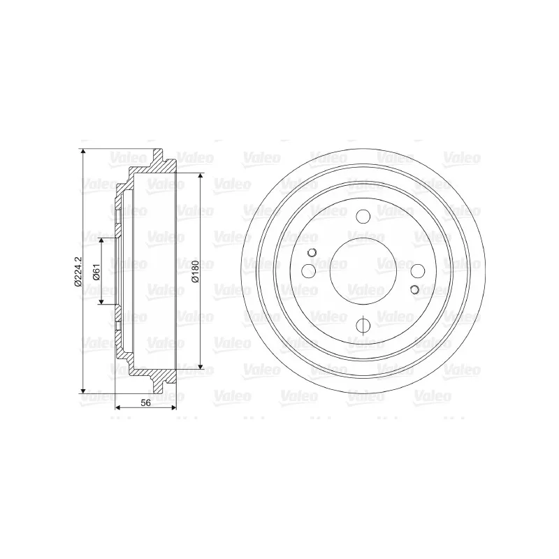 Tambour de frein VALEO 237030