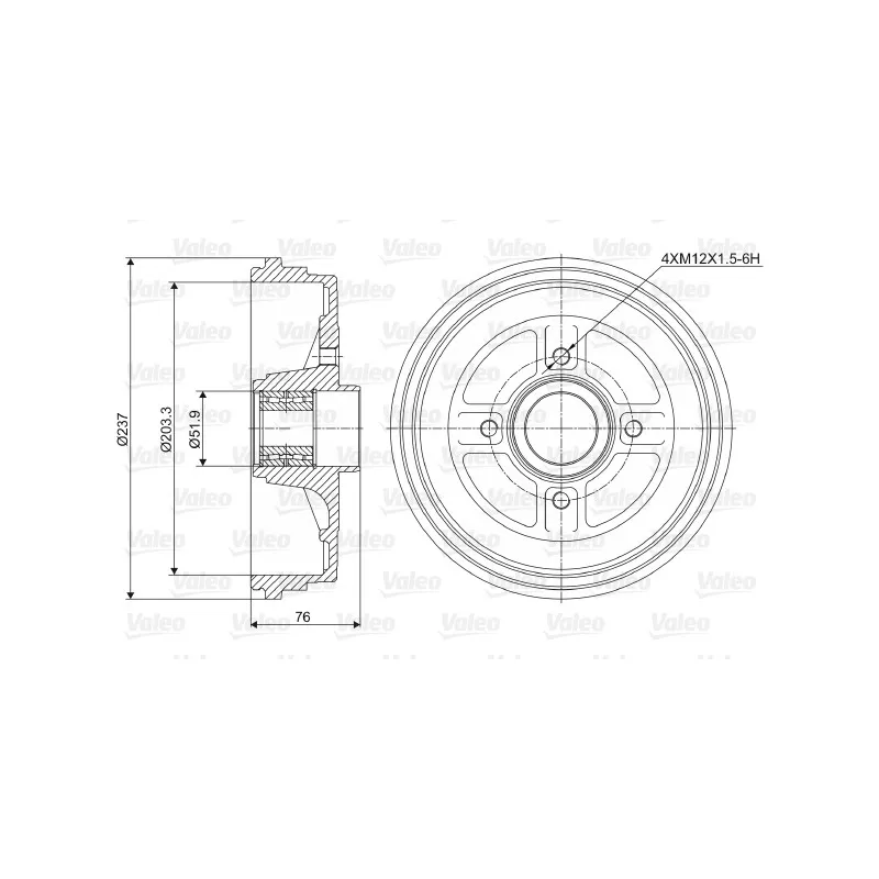 Tambour de frein VALEO 237034