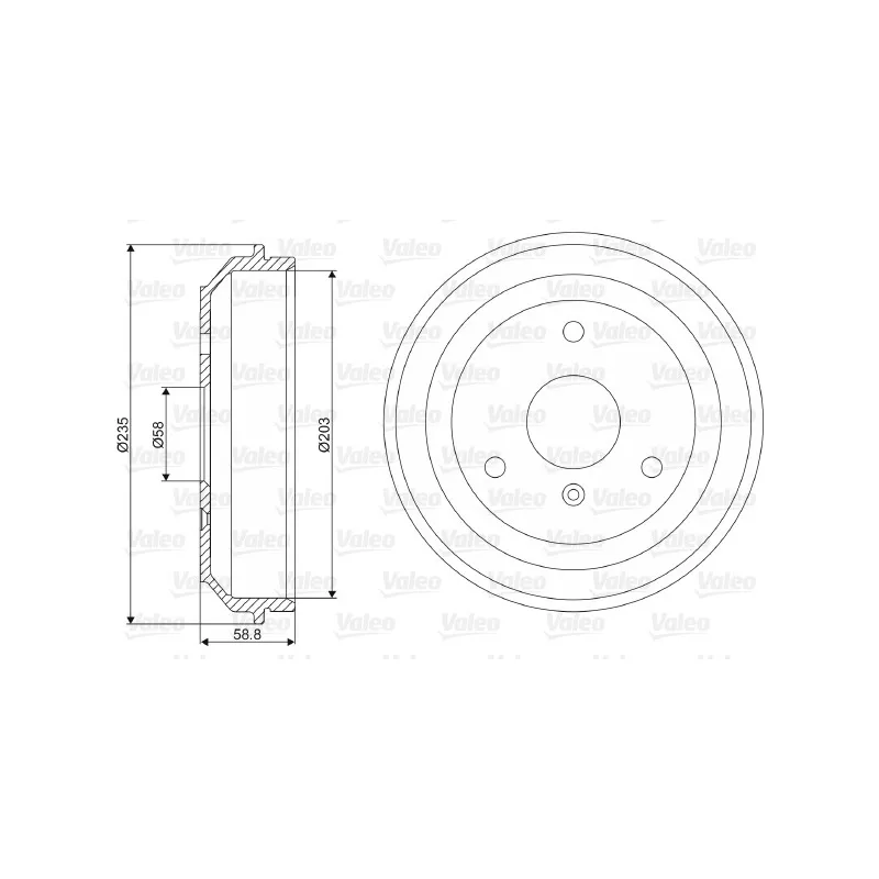Tambour de frein VALEO 237035