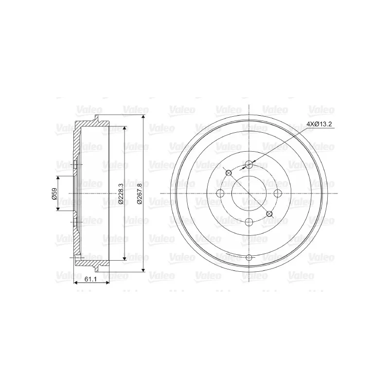 Tambour de frein VALEO 237036