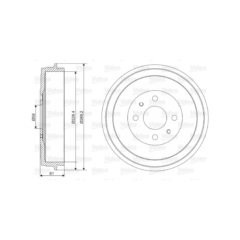 Tambour de frein VALEO 237037