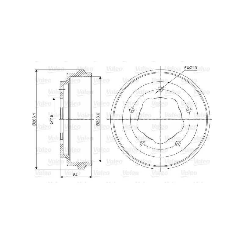 Tambour de frein VALEO 237038