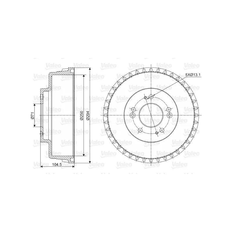 Tambour de frein VALEO 237039