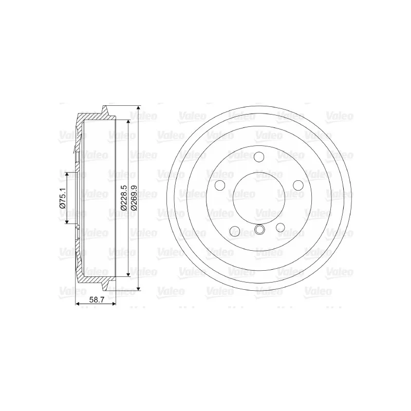 Tambour de frein VALEO 237042