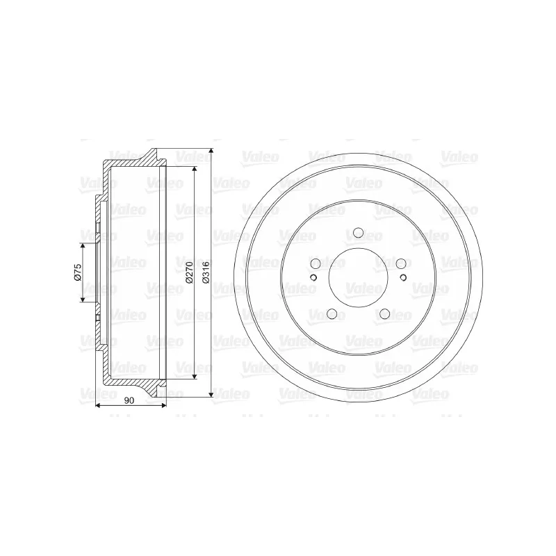 Tambour de frein VALEO 237047
