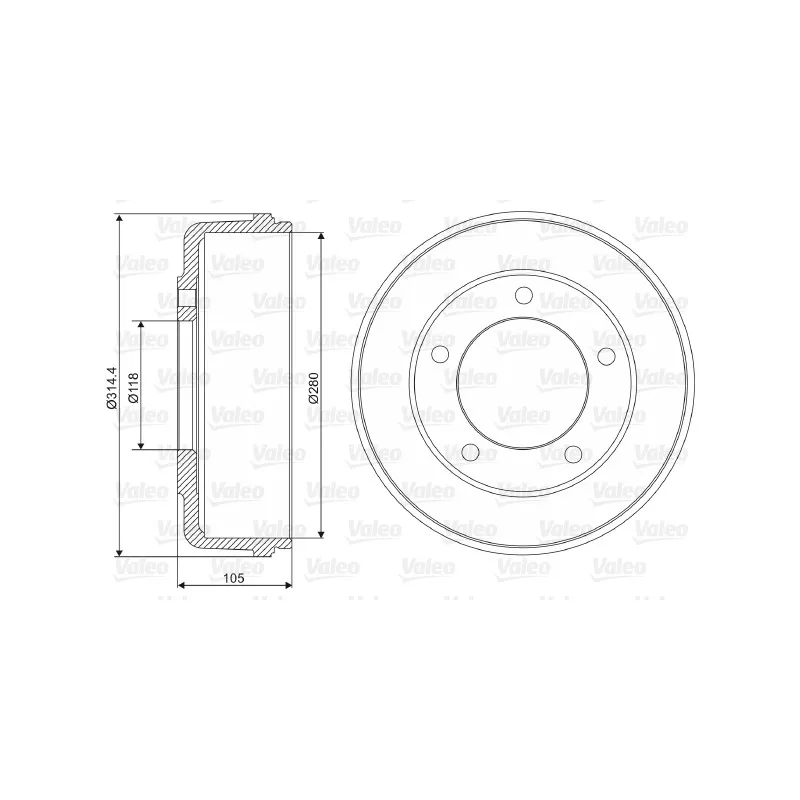 Tambour de frein VALEO 237048