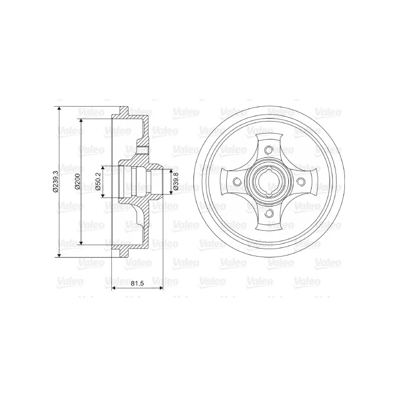 Tambour de frein VALEO 237049