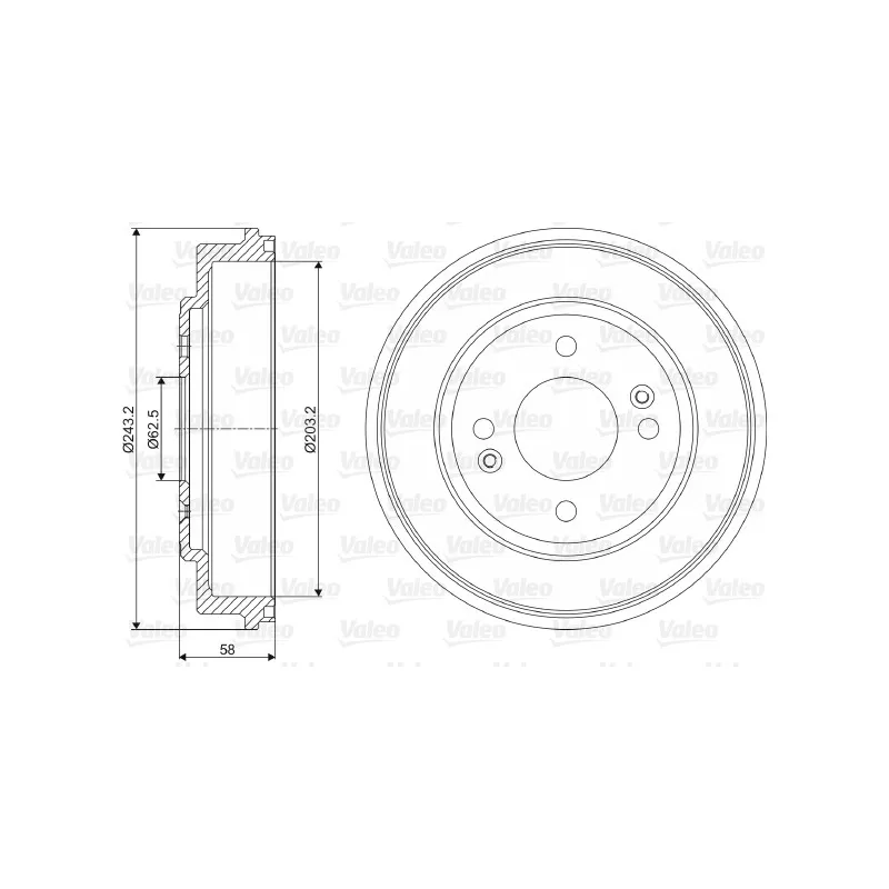 Tambour de frein VALEO 237051