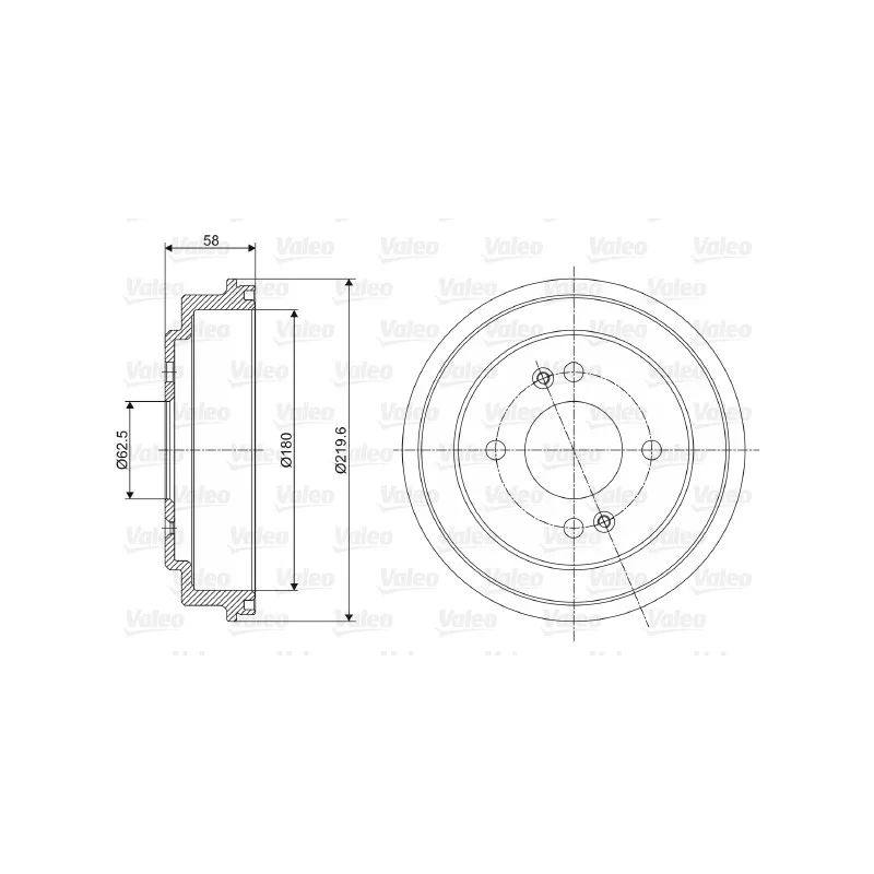 Tambour de frein VALEO 237059