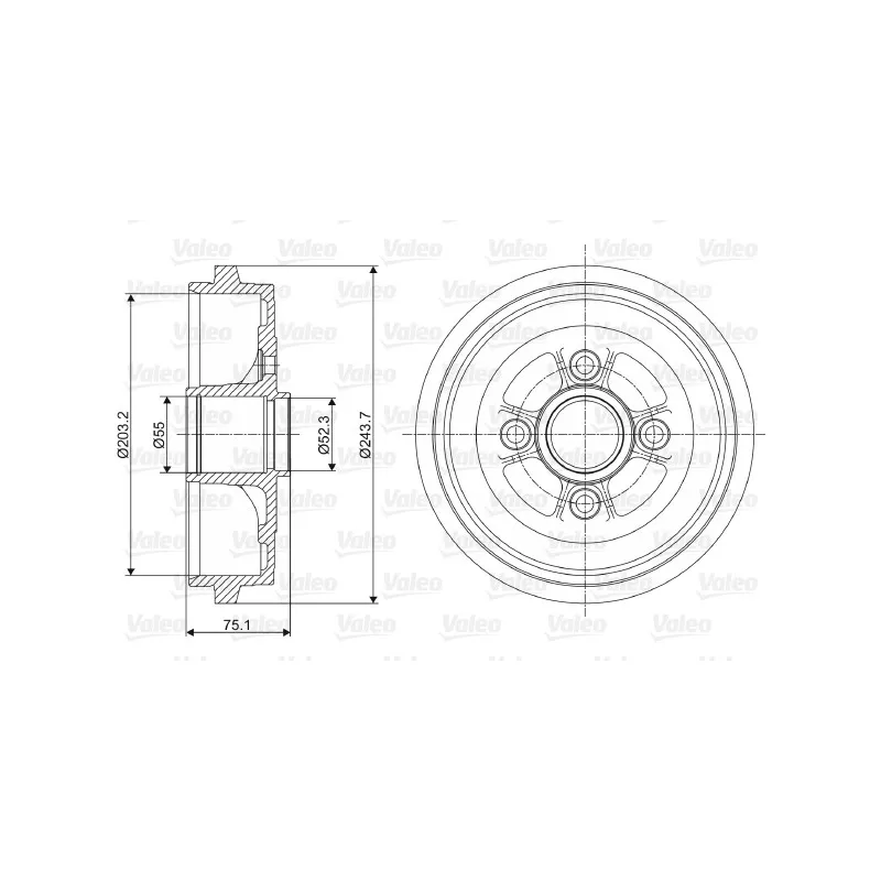 Tambour de frein VALEO 237062