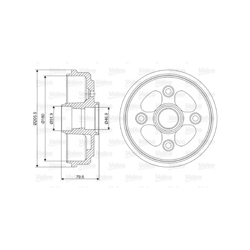 Tambour de frein VALEO 237067