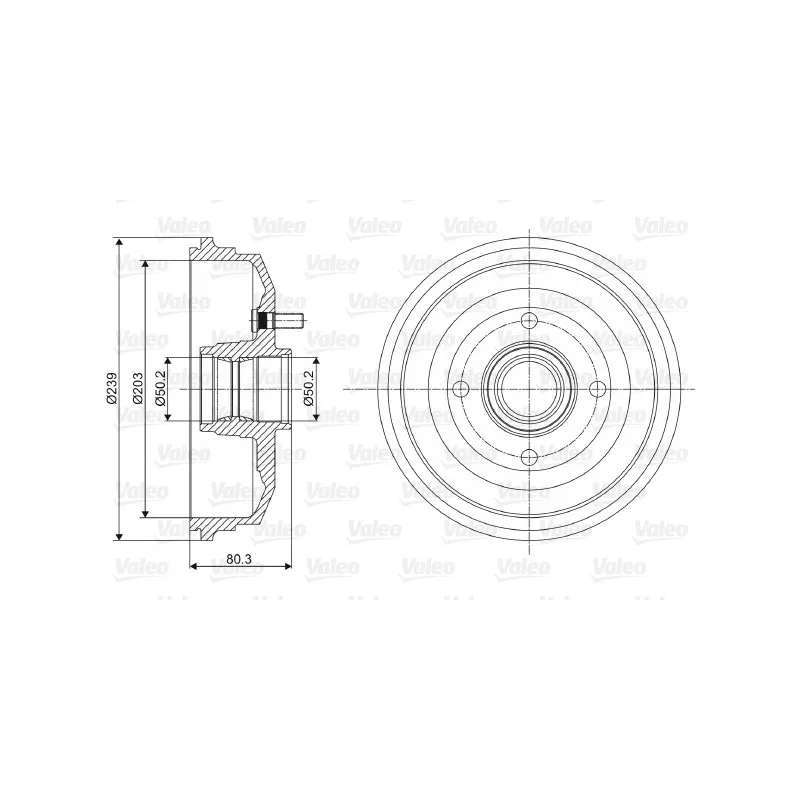 Tambour de frein VALEO 237070