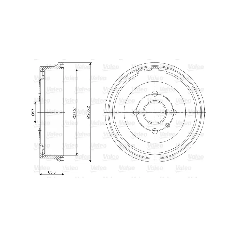 Tambour de frein VALEO 237072