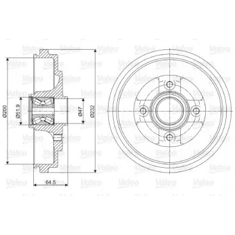 Tambour de frein VALEO 237079