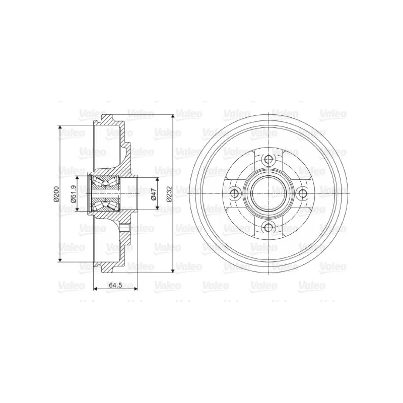 Tambour de frein VALEO 237079