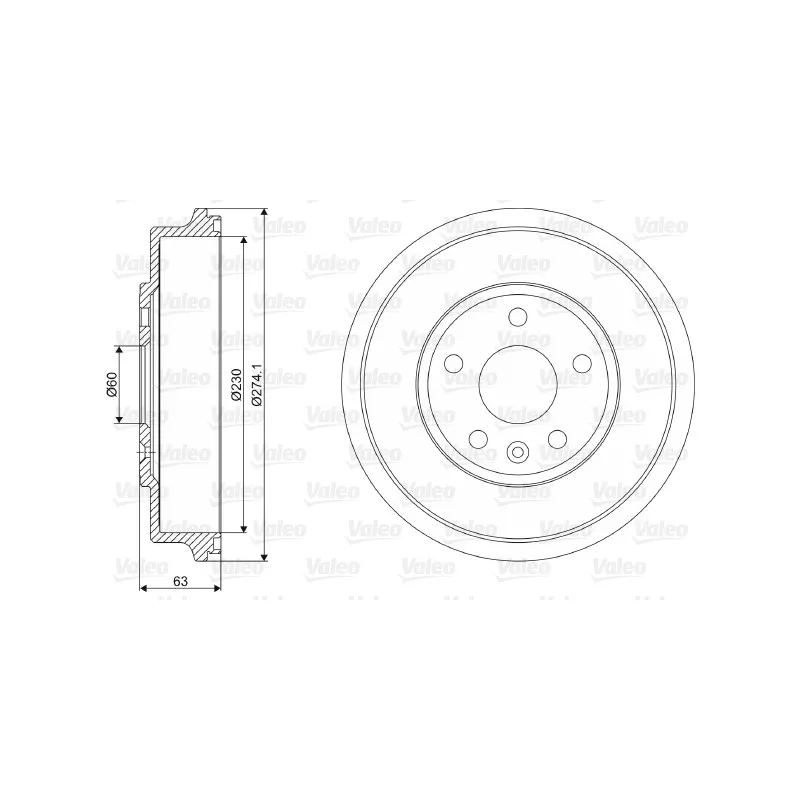 Tambour de frein VALEO 237082