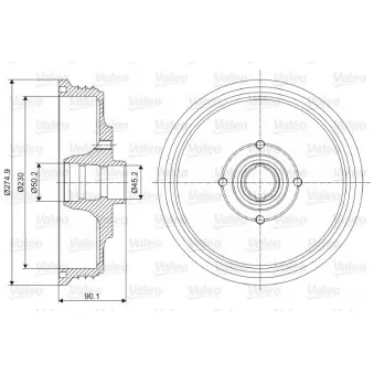 Tambour de frein VALEO 237086