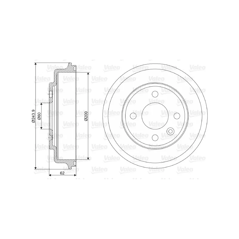Tambour de frein VALEO 237089