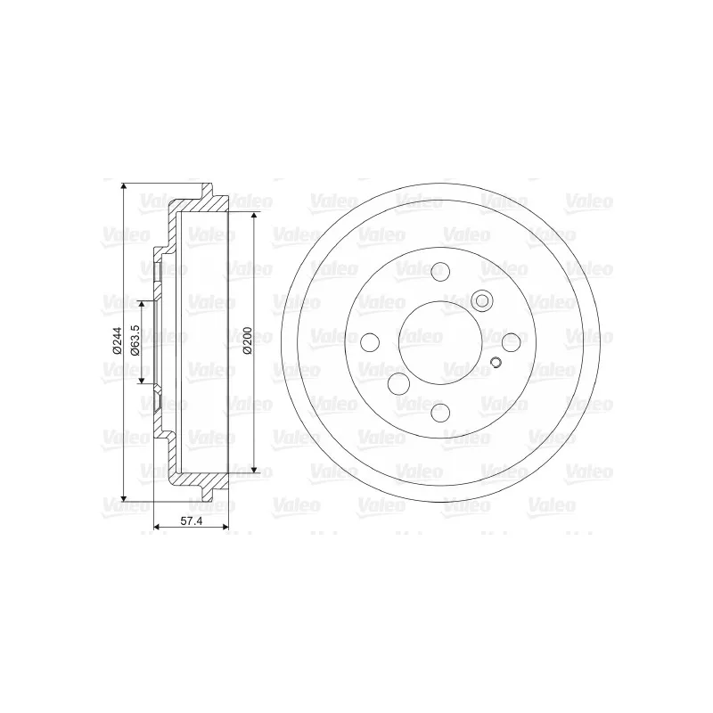 Tambour de frein VALEO 237090