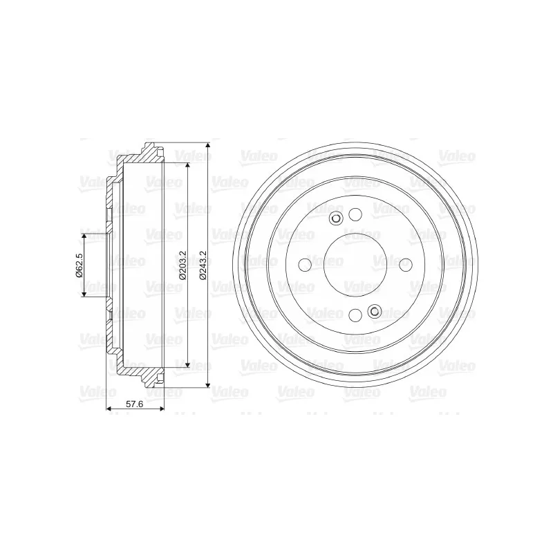 Tambour de frein VALEO 237091