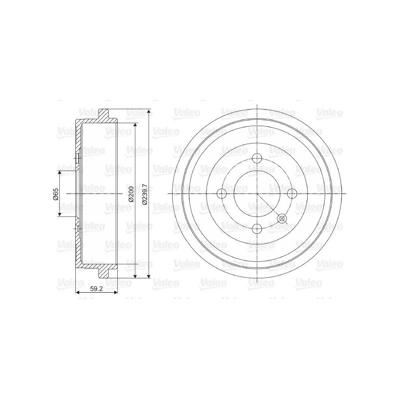 Tambour de frein VALEO 237096