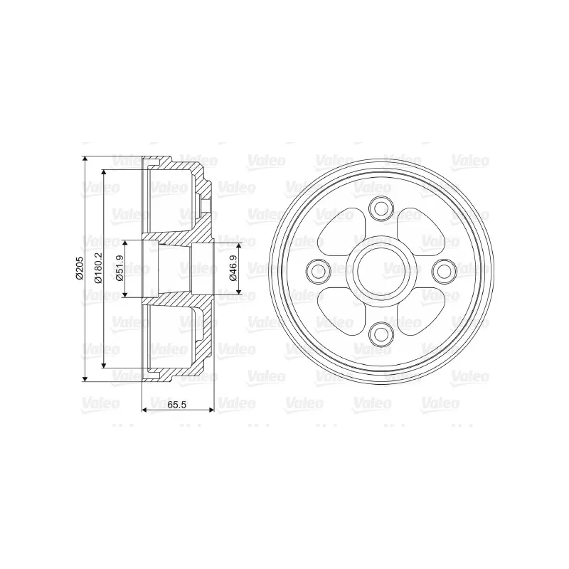Tambour de frein VALEO 237111