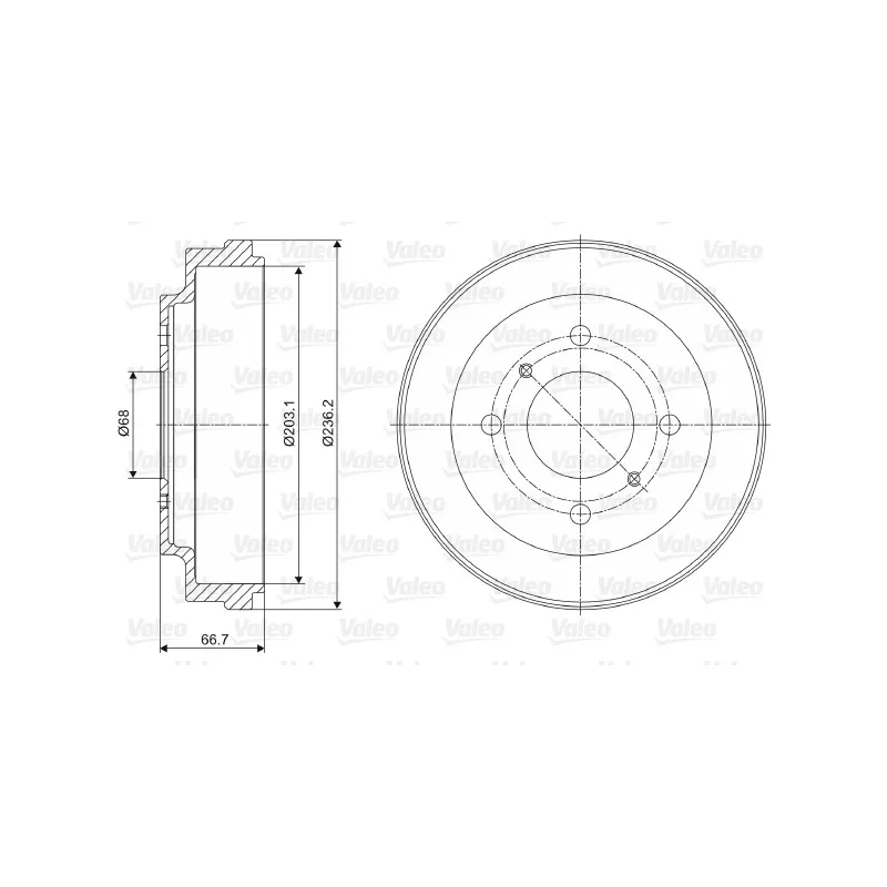 Tambour de frein VALEO 237115