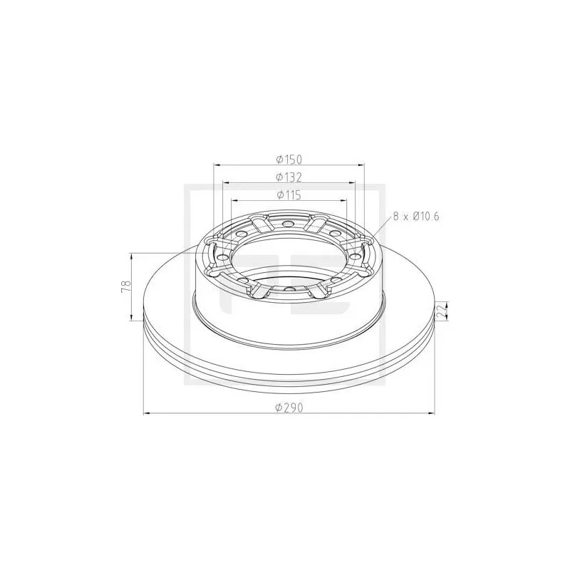 Jeu de 2 disques de frein avant PE Automotive 256.040-00A