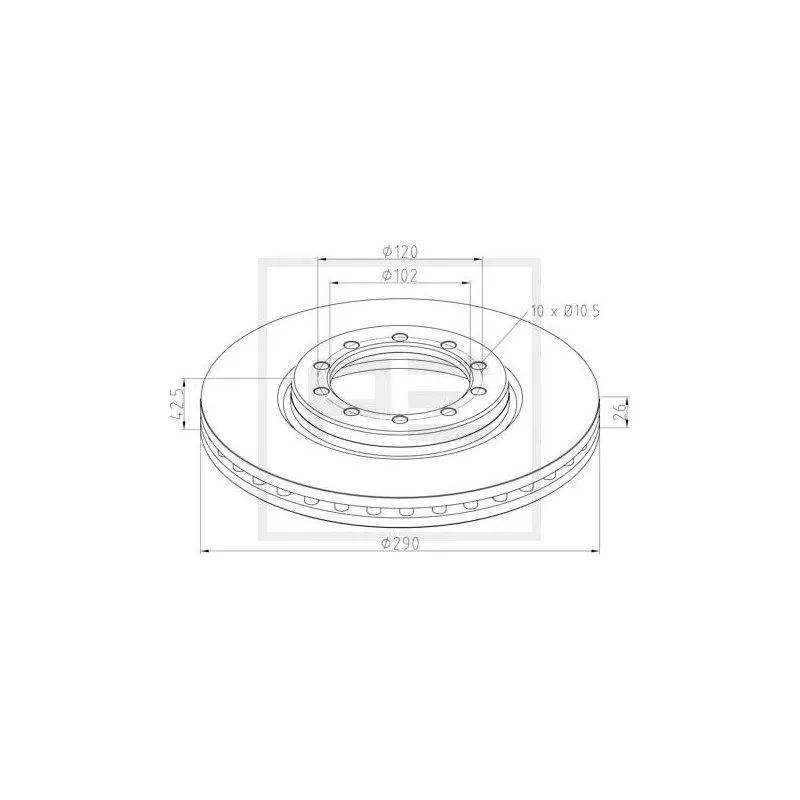 Jeu de 2 disques de frein avant PE Automotive 256.041-00A